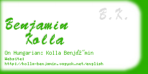 benjamin kolla business card